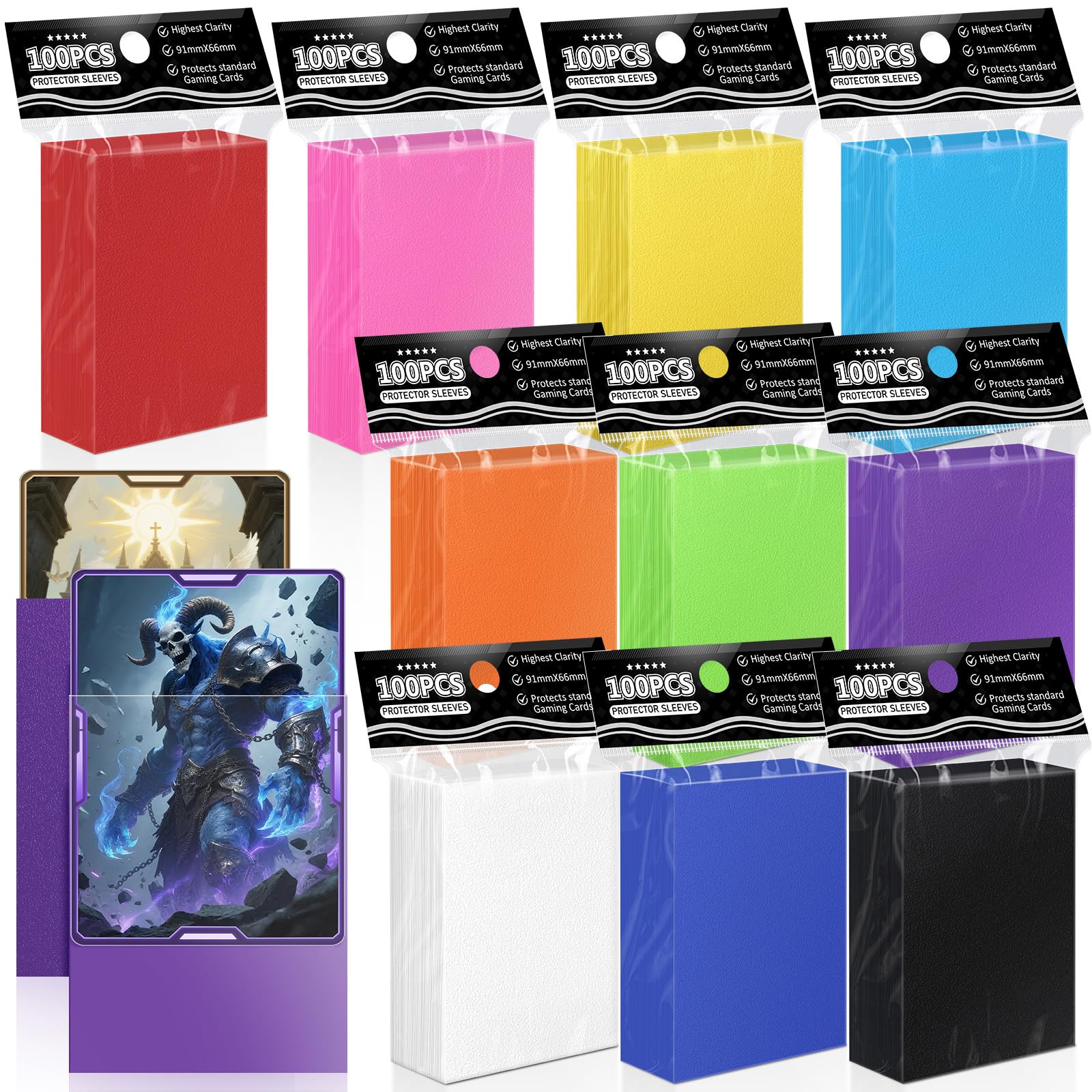 1000ct Trading Card Sleeves Perfect Fit MTG Matte Sleeves, Soft Sports Card Protector for Photocard, Standard TCG Card Sleeves Fit for MTG 66 * 91 mm — image 1
