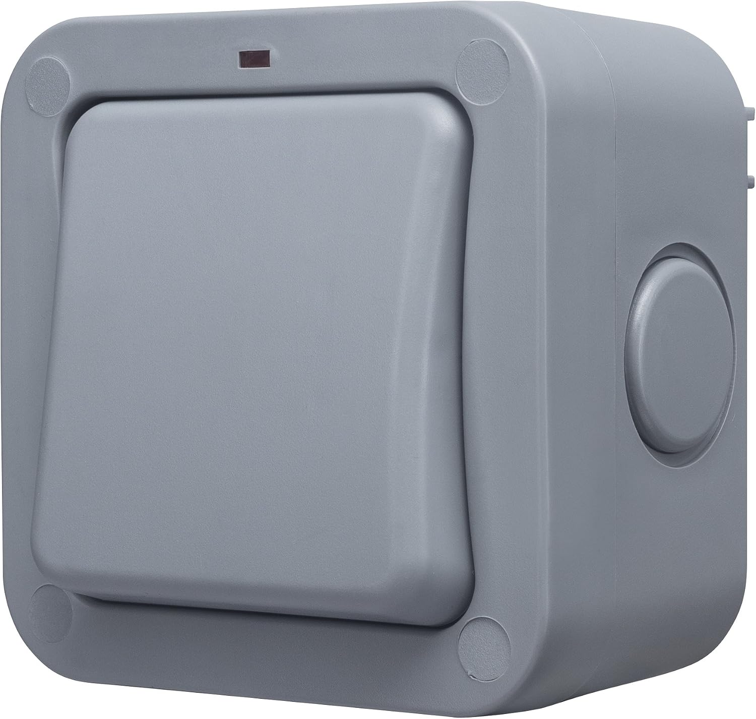 BG Electrical Outdoor Single Wall Switch with LED Indicator, Double Pole, Weatherproof Storm, 2 Way, Grey, 20A, IP66 Rated, WP30
