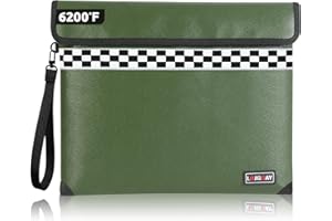 Upgraded 6200°F Fireproof Document Bag with Fireproof Zipper, Fireproof Bag with Reflective Strip/Hand Strap, 9 Layers of Hea