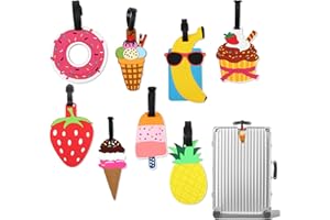 JIEYUMAO Silicone Luggage Tag, 8Pcs Funny Luggage Tags for Suitcases, 8 Styles Funny Suitcase Label Cute Silicone Suitcase Ta