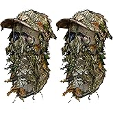 AOUTACC 3D Ghillie Camouflage Leafy Cap and Camo Hunting Gloves for Camo Hunting Shooting