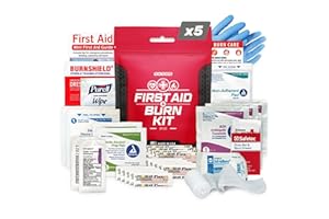 Go2Kits First aid & Burn Kit - Complete Burn Care - 5 Pack in Compact All-Purpose Resealable Pack for Home, Office, Car & Travel (BK35)