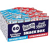 Welch's Fruit Snacks, Mixed Fruit &amp; Strawberry, 0.8 oz, 60 Ct | Made with whole fruit, no artificial dyes, gluten free, 25% DV Vitamins A/C/E, great for kids and school lunches