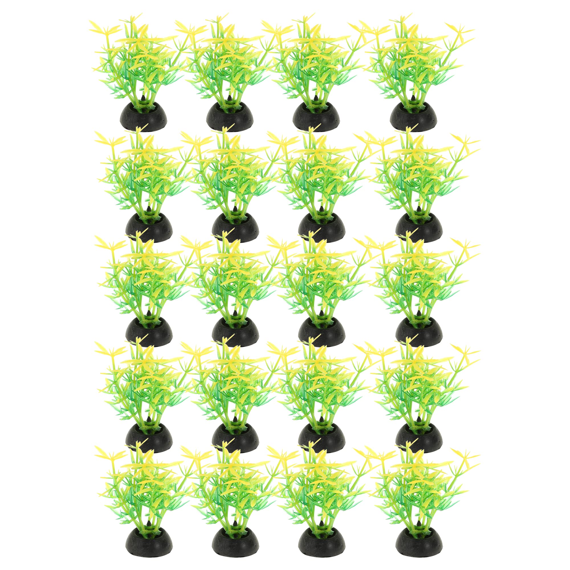 VOCOSTE 20 Pcs Aquarium Plant, Artificial Fish Tank Plant, Green, 1.97"