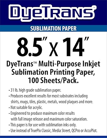 8.5 x 14 sublimation paper