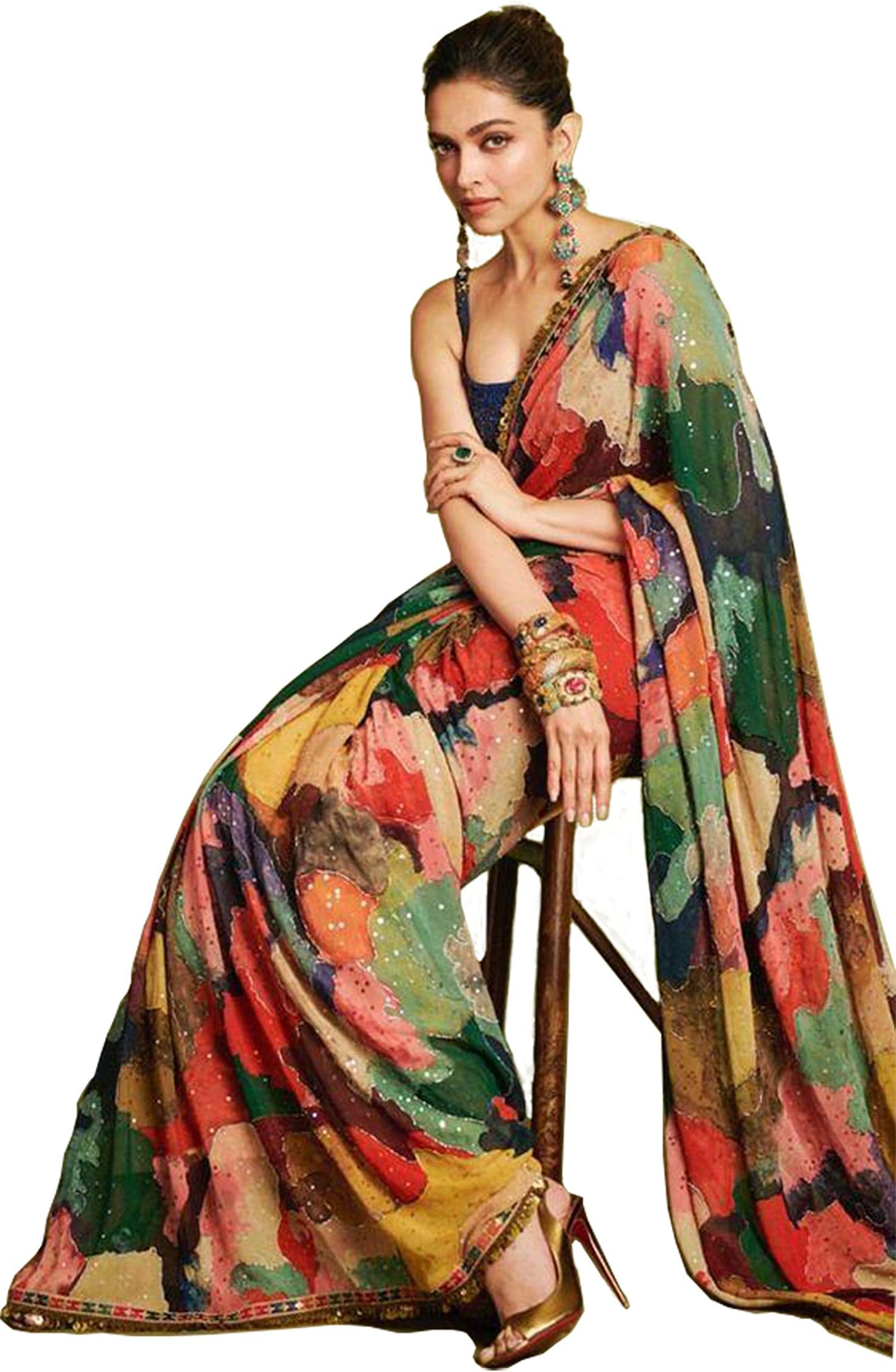 LIBAZFASHION New Deepika PADUKON Beautiful Saree for Women WEAR