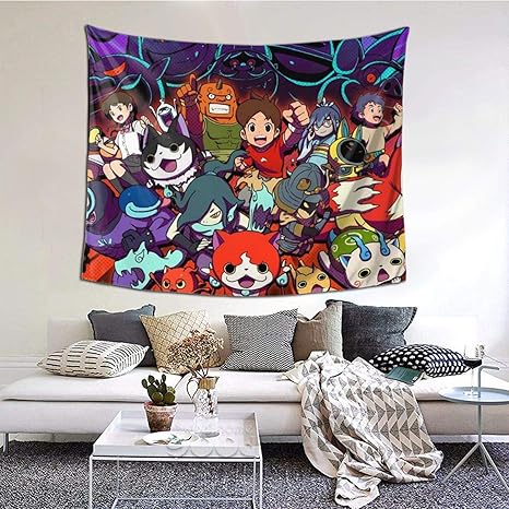 Amazon Co Jp 妖怪ウォッチ 1 輸入する 壁掛け布 インテリア 布ポスター おしゃれ飾り タペストリー インテリア 壁掛け 寝室 カーテン 多機能 学生 宿舎 背景布 ウォール 壁紙 デコレーション ホーム キッチン