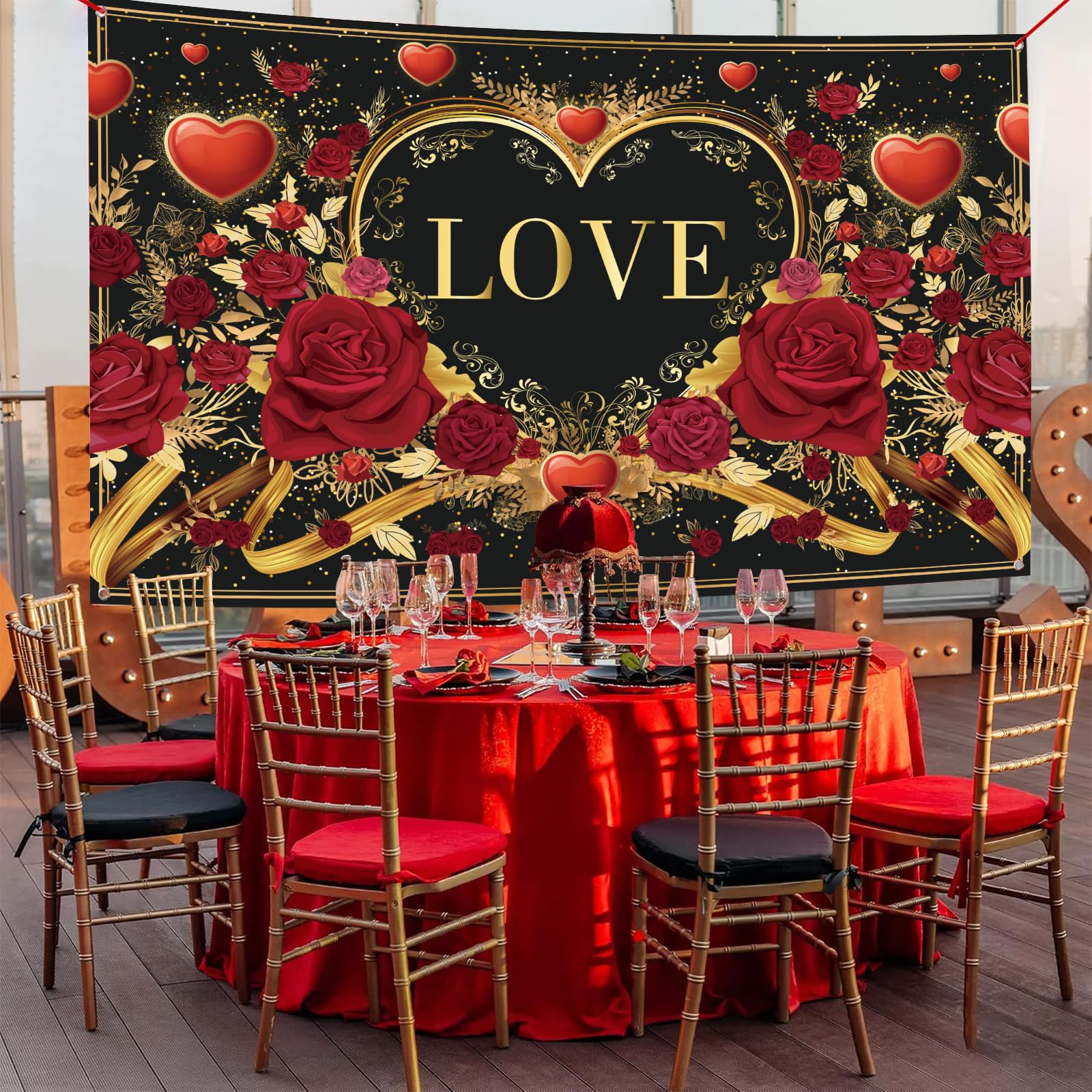 Valentines Day Decorations – Valentines Day Backdrop and Banner for Party, Office, Classroom, and Home Décor