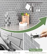 Yoillione Thicker Peel & Stick Wall Tiles 12x12 Grey 10 Sheets Backsplash view 6