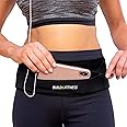 BUILD & FITNESS Zipper Running Belt – Adjustable Waist Pack, Slim, Light, YKK Zip, Secure Key Clip – Fits ALL Cell Phones, Keys, Cards, GU's – For Men & Women – Fitness, Run, Jog, Gym, Cycle, Hiking