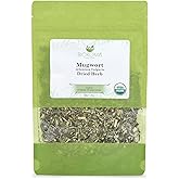 Biokoma Organic Mugwort Dried Herb 50g (1.76oz) In Resealable Moisture Proof Pouch, USDA Certified Organic - Herbal Tea, No Additives, No Preservatives, No GMO, Kosher