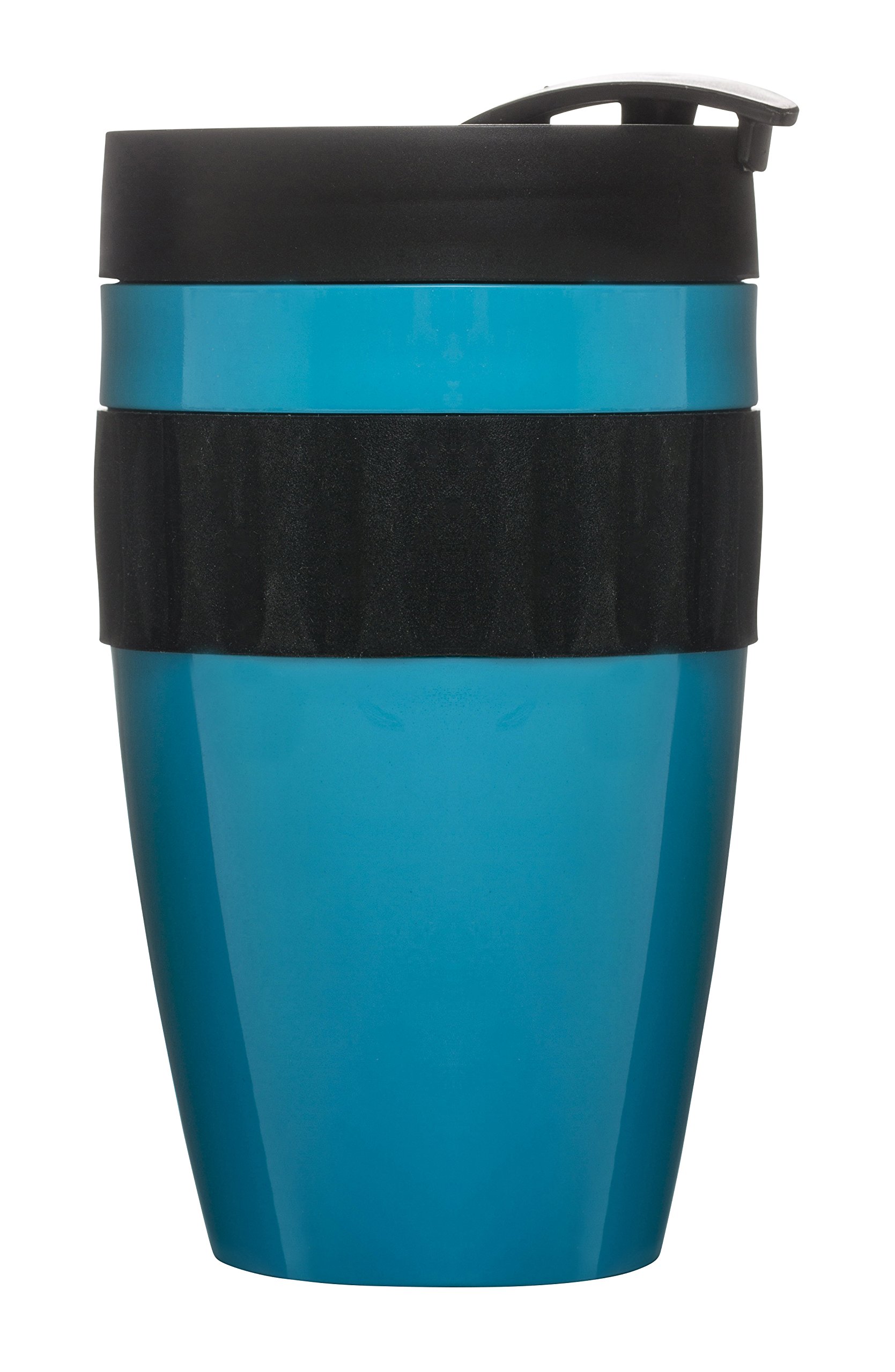 Sagaform To Go Mug Turqoise/Black, Multicolour, 7.7 x 7.7 x 13.5 cm