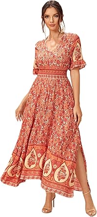 vacation maxi dress with sleeves