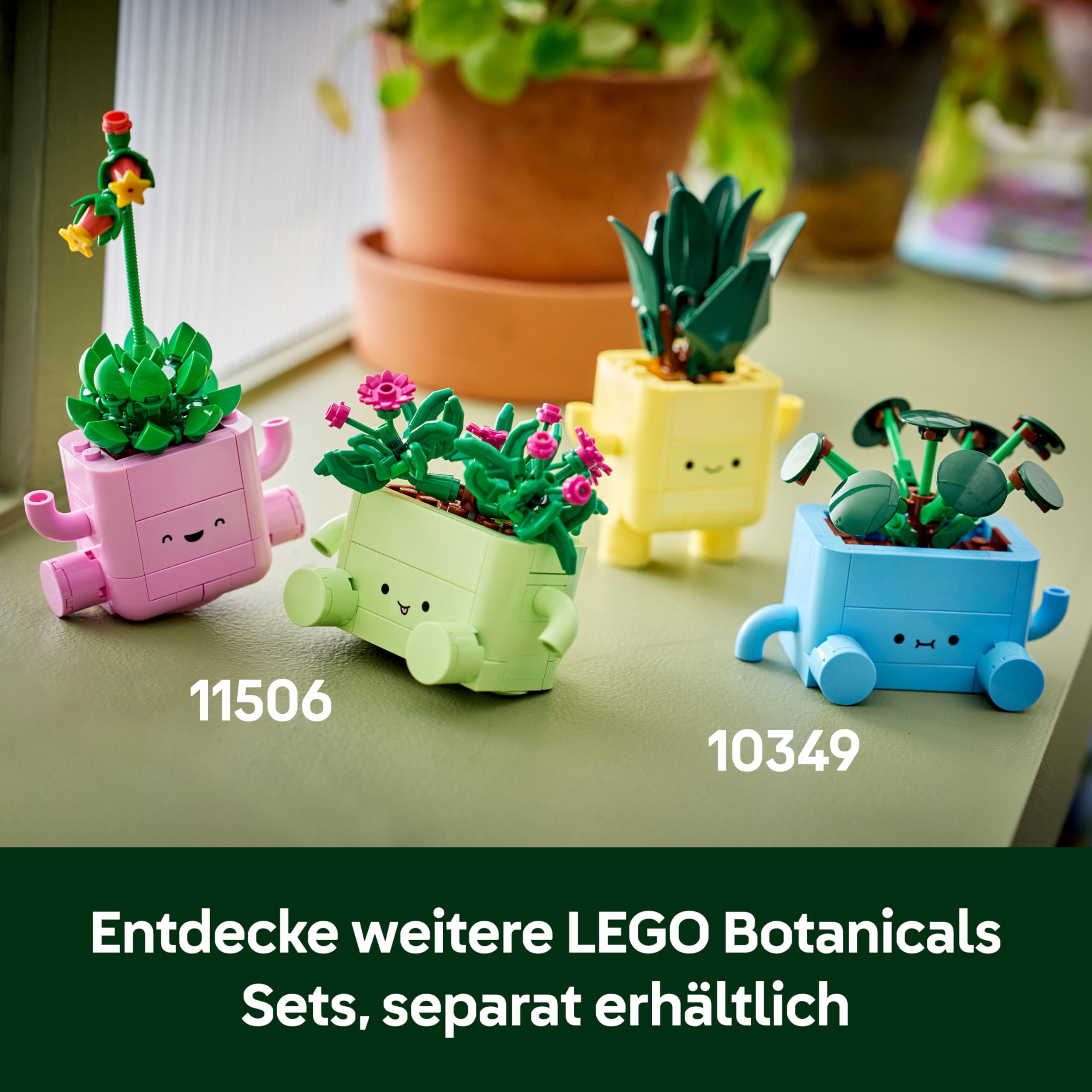 LEGO Botanicals Schaukelnde Pflanzen - Set mit Kunstblumen - mit 2 Kunstpflanzen & 2 pastellfarbenen Blumentöpfen für Schlafzimmer Deko - DIY Geschenkidee für Mädchen ab 9 Jahren & Erwachsene - 11506 8