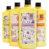 Serenity Sanctuary Bubble Bath for Women, Scented Gift Set for Adults, 51.2 fl oz (Pack of 4), with Shower Gel, Ladies Foaming Bath Variety, Mother's Day Gift for Mom, Christmas Gifts for Her