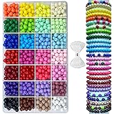 LLchunyun 756Pcs 8mm Acrylic Round Beads for Bracelets,28 Candy Colors Assorted Plastic Round Beads for Jewelry Making Kit Loose Bead Bubble Gum Bead for Earrings Necklace Phone Lanyard (8mm)