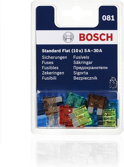 Bosch Pack of 10 Standard Fuses 5A to 30A with Damped Labels