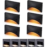 [6 Pack] Cloudy Bay Low Voltage LED Step Lights Outdoor, Surface Mount/J-Box Mount 2200K/2700K/3000K/4000K/5000K Selectable,1