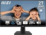 MSI PRO MP275Q 27 Inch WQHD IPS Monitor 100 Hz HDMI 2.0b DP 1.2a Speakers view 1