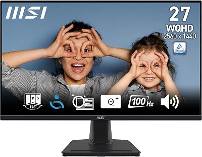 MSI PRO MP275Q 27 Inch WQHD IPS Monitor 100 Hz HDMI 2.0b DP 1.2a Speakers