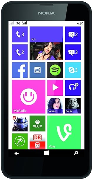 Nokia Lumia 630 Dual-SIM Smartphone (4,5 Zoll (11,4 cm) Touch-Display, 8 GB Speicher, Windows 8) schwarz