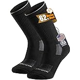 SAMSOX Merino Wool Boot Socks, Made in USA Heavyweight with Full Cushion Toe Box, Steel Toe Work Socks (Ironman)