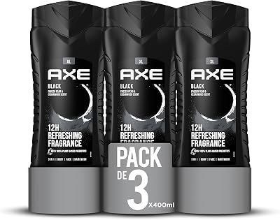 Gel douche noir, lot de 3 (3 x 0,4 l)