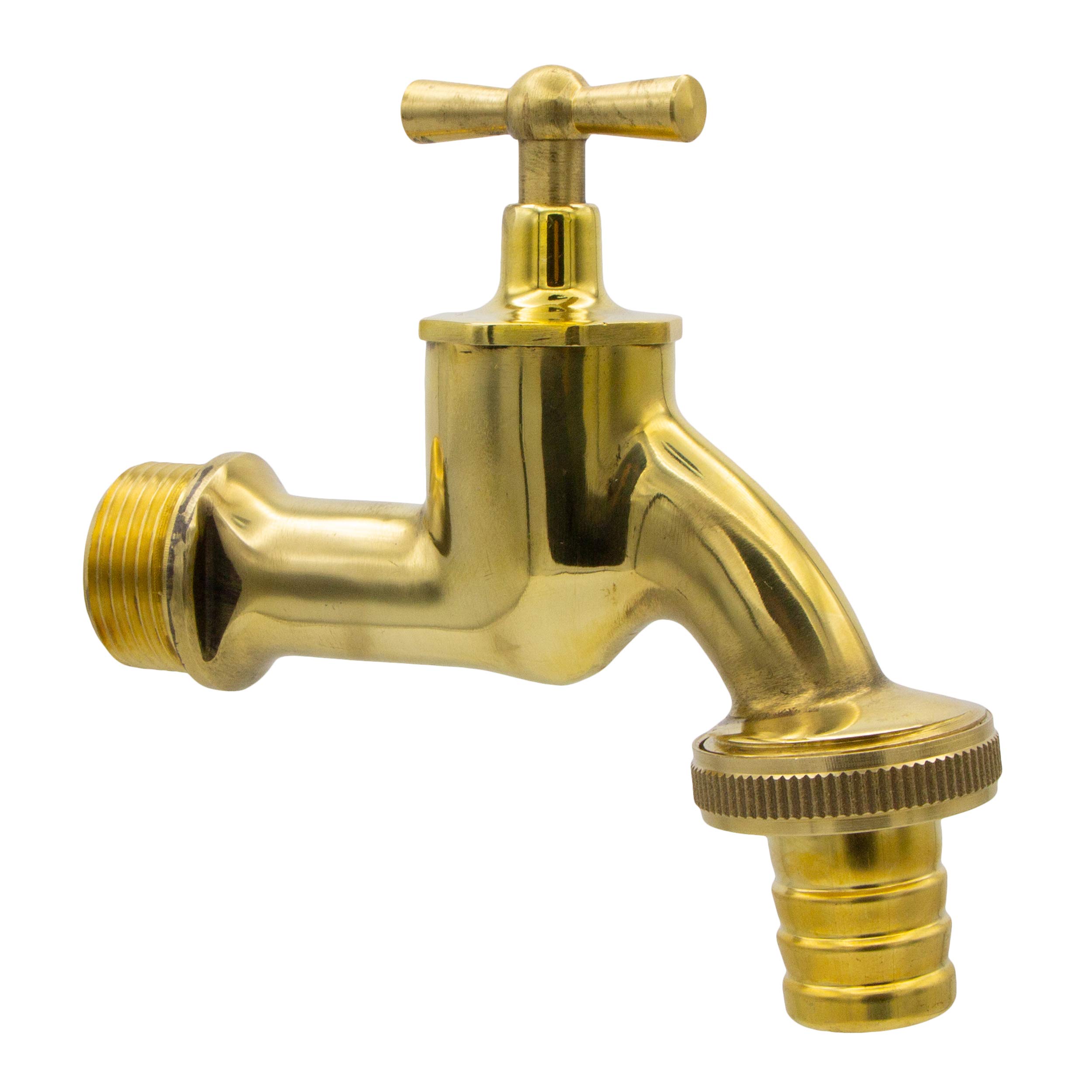 VARIOSAN Outlet valve 14894, 1/2 inch, polished brass, with hose screw connection and toggle top
