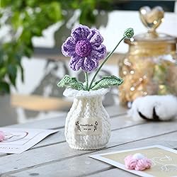 YOOJEE Crochet Flower Pot Thank You Crochet Gifts