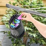 Minky Peg Bag Premium Drawstring Holds 160 Pegs Breathable Mesh Base Grey view 4