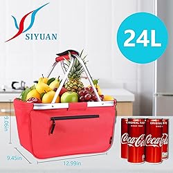 Picnic Basket, SIYUAN Collapsible Shopping Basket