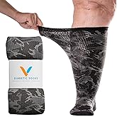 Viasox EasyStretch™ Diabetic Socks for Men & Women, Non Binding Top, Seamless Toe, Loose Fit, Camo