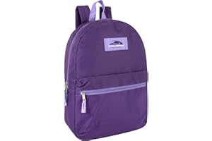 Trail maker Classic 17 Inch Backpack with Adjustable Padded Shoulder Straps (Purple)