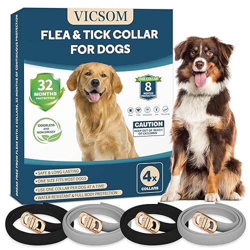 Pack Flea Collar for Dogs, Dog Flea and Tick Collar 32 Months
