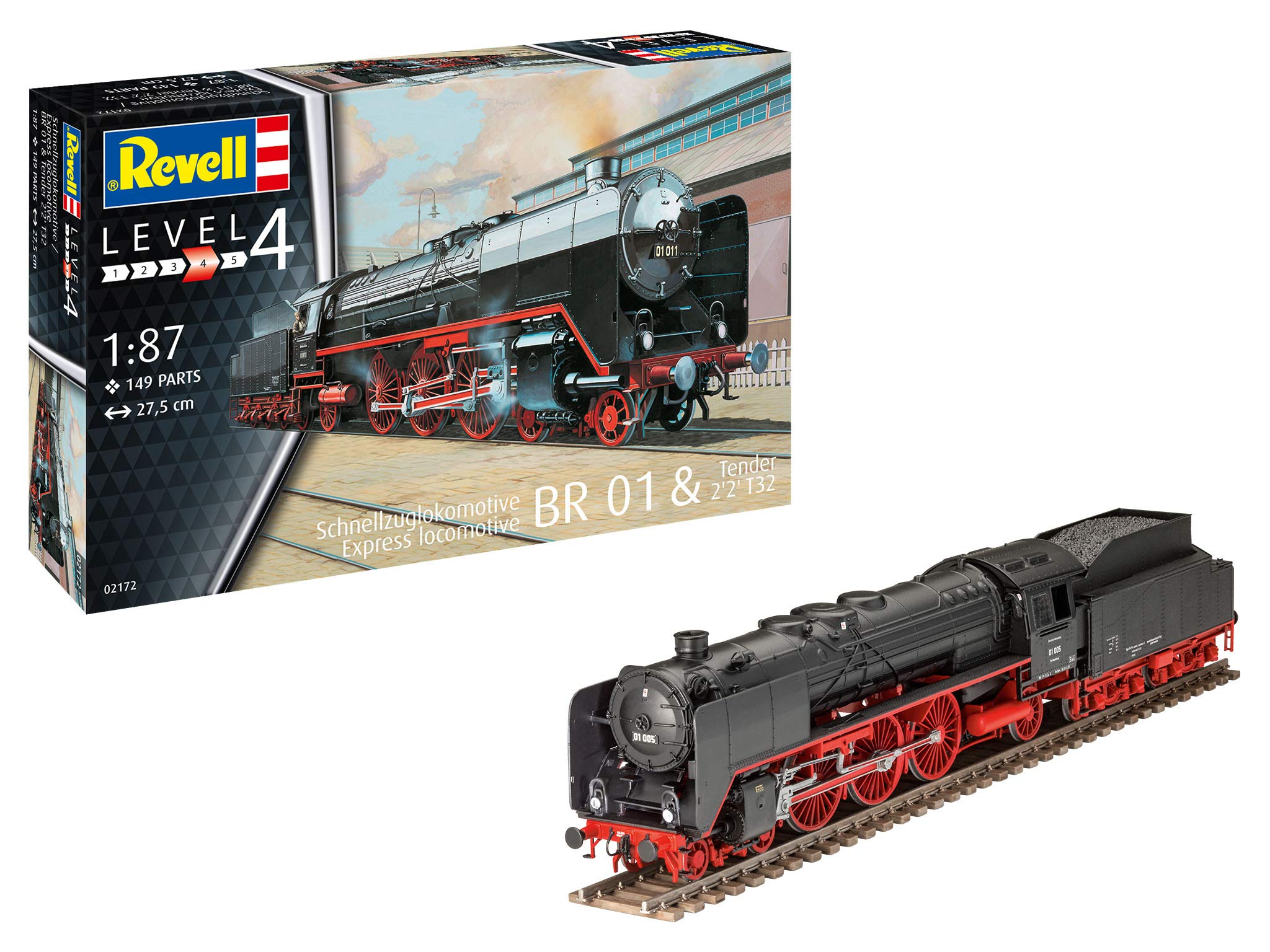 Revell 02172 Schnellzuglokomotive BR01 & Tender 2'2' T32 1:87 Scale Unbuilt/Unpainted Plastic Model Kit โ image 1
