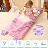 Wbesty Toddler Nap Mat Portable Cat Style Slumber Bag for Kids view 2