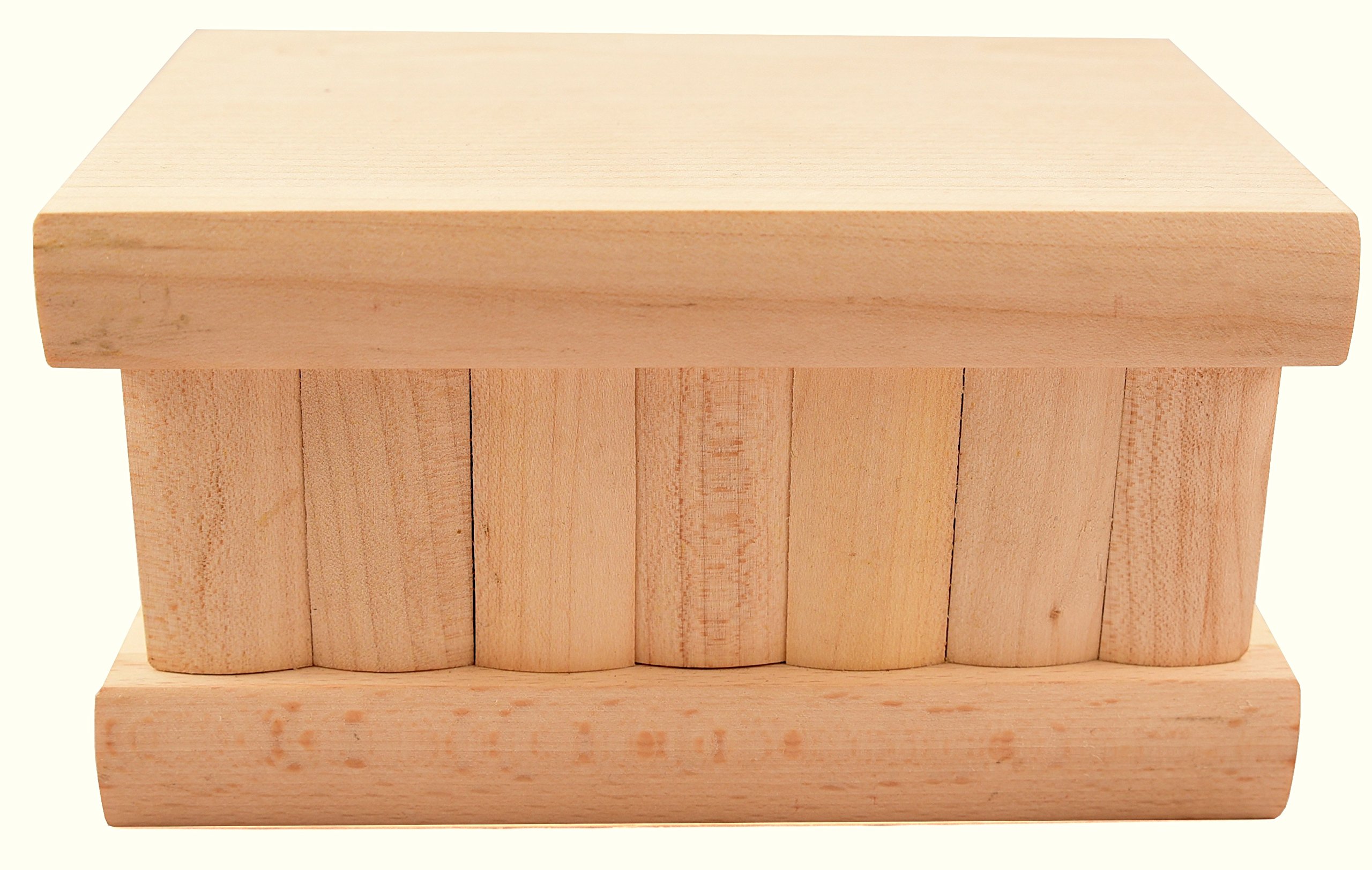 Kalotart Jewelry and Puzzle Box 2 in 1 - Handmade Wooden Case with Hidden Key and Removable Compartments - Beautiful Classical Wooden Carved Jewelry Puzzle Box May I Keep Your Secret (Uncarved) — image 1