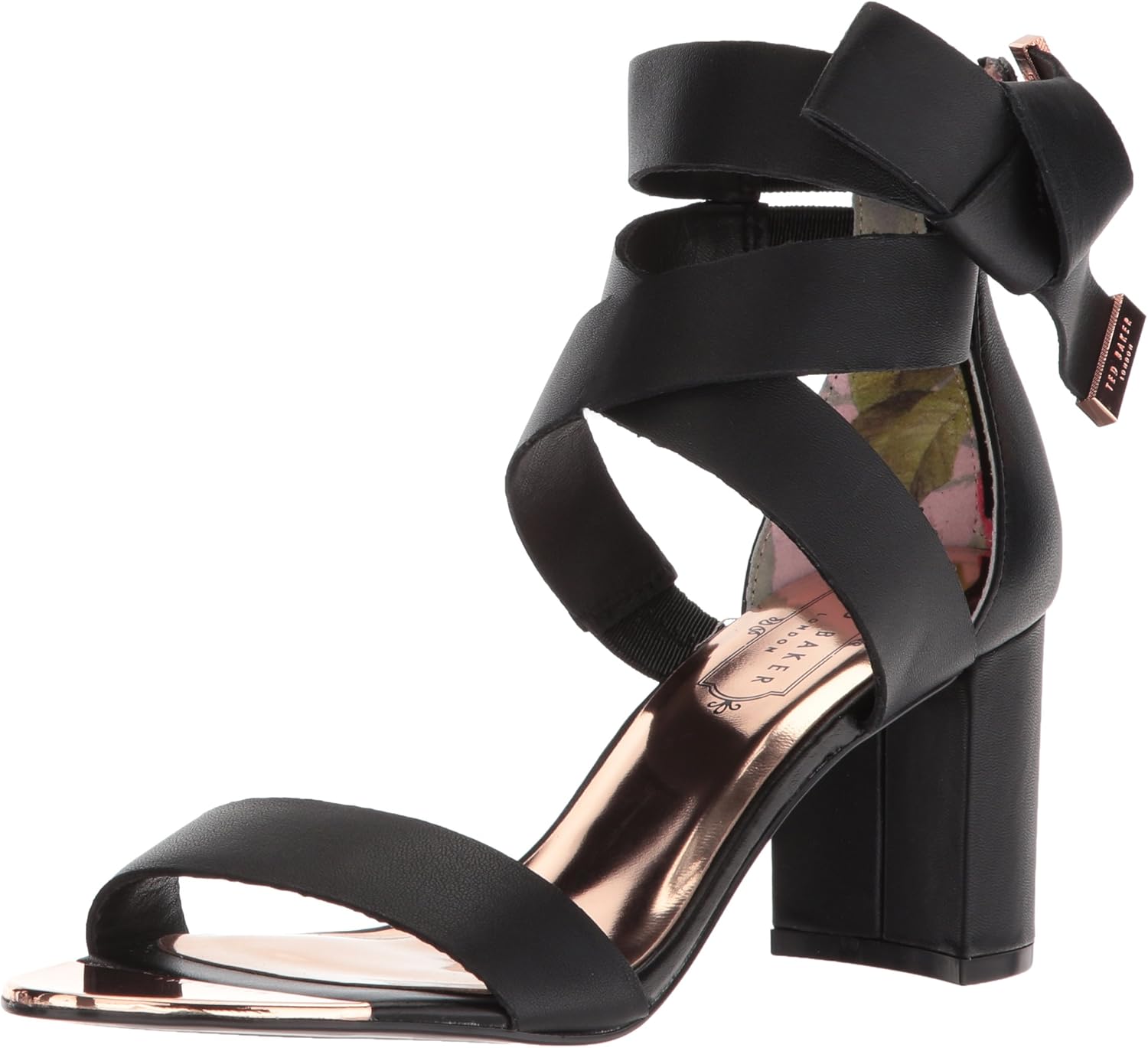 ted baker kerrias rose gold leather block heeled sandal