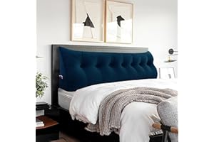 BNCKTRD Triangle Headboard Pillow - 3 in 1 Large Bed Pillow as Wedge Reading Pillow, Large Couch Daybed Pillow or Positioning Support Backrest Back Cushion for Sitting in Bed Velvet King Deep Blue
