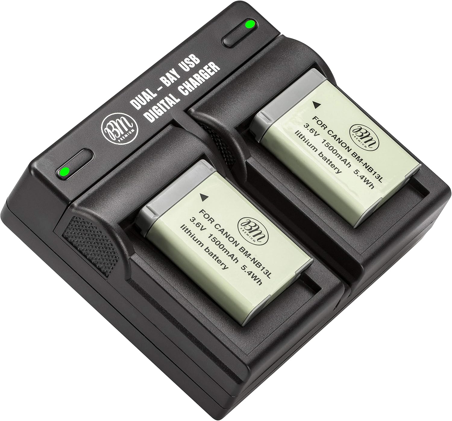 BM 2-Pack of NB-13L Batteries and Dual Battery Charger for Canon PowerShot SX740 HS, G1 X Mark III, G5 X, G5 X Mark II, G7 X, G7 X Mark II, G7 X Mark III, G9 X, G9 X Mark II, SX620 HS, SX720 HS Camera : Camera & Photo