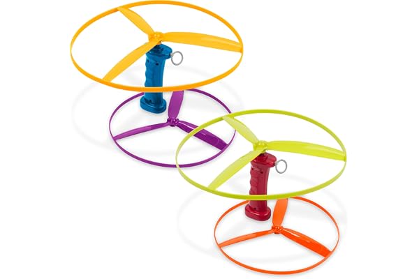 Battat Flying Disc Toy Skyrocopter, 2 Launchers and 4 Discs Playset, Summer | Helicopter playset with 2 launchers and 4 discs