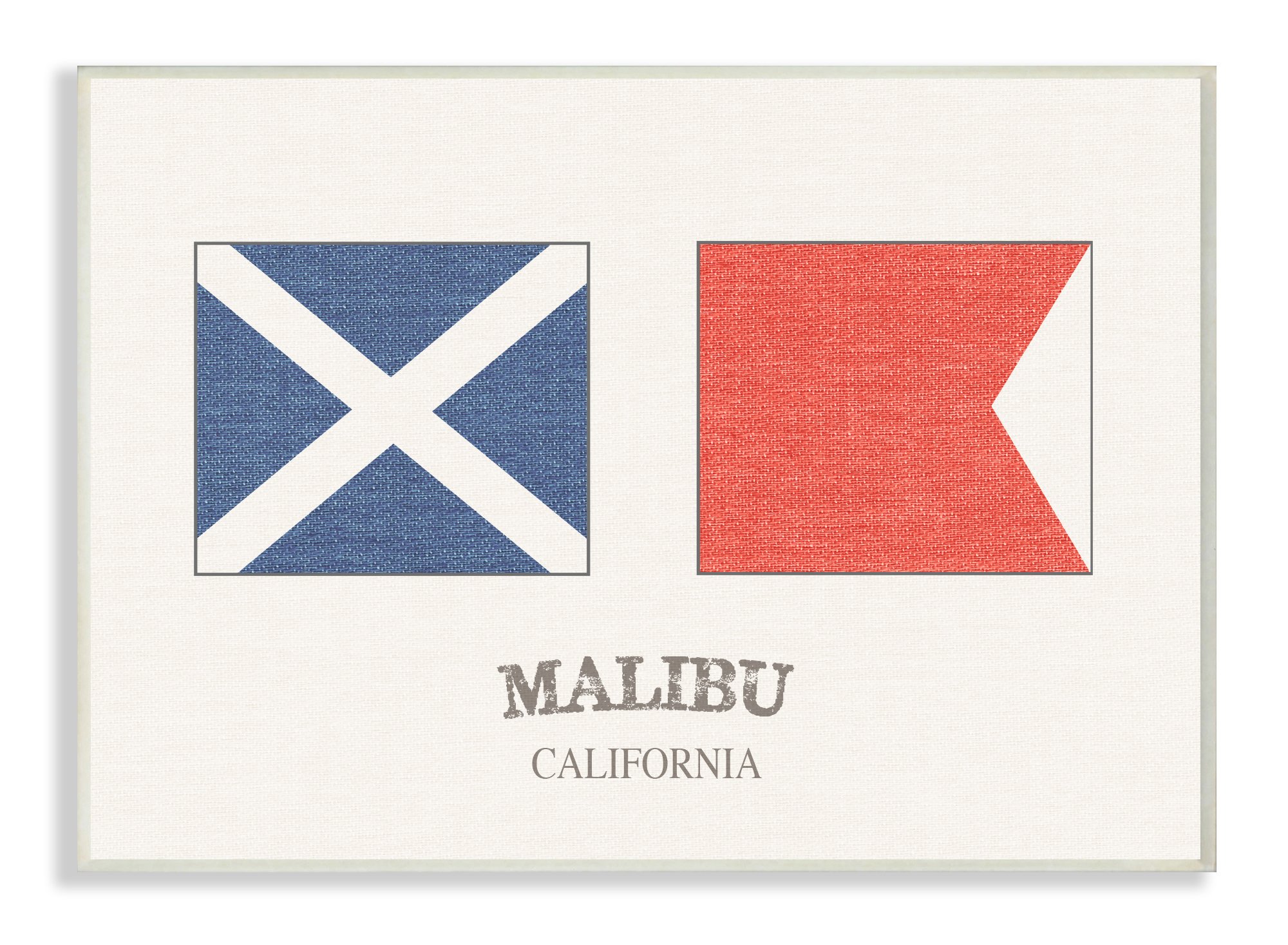Stupell Industries Malibu Nautical Flags Wall Plaque Art, 10 x 0.5 x 15, Proudly Made in USA
