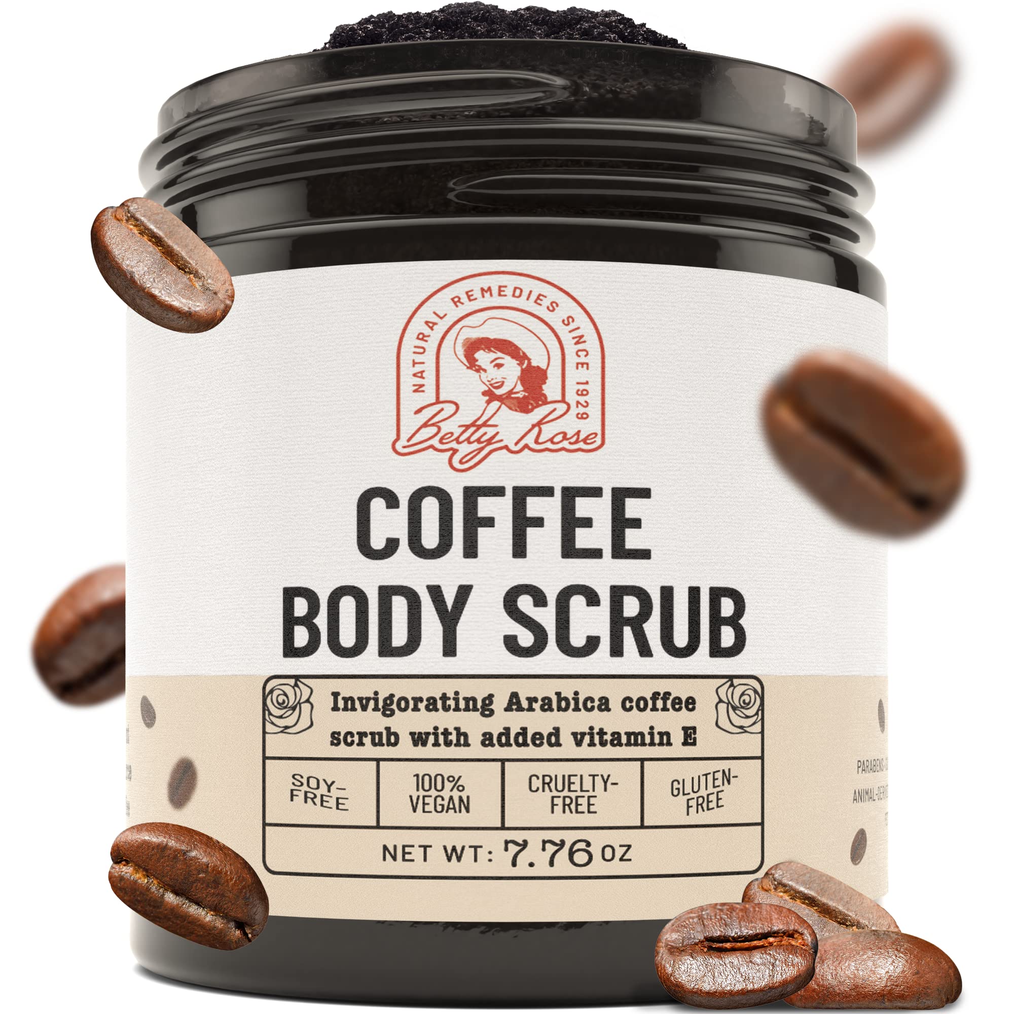 Coffee Body Exfoliator Scrub - Body Scrub Exfoliator for Dry Skin, Pure Arabica Coffee with Vitamin E, Scrubs & Body Treatments for Softer and Brighter Skin - Soothing and Revitalizing Spa Body Scrub