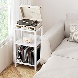 TUTOTAK Record Player Stand with Storage Up to 100