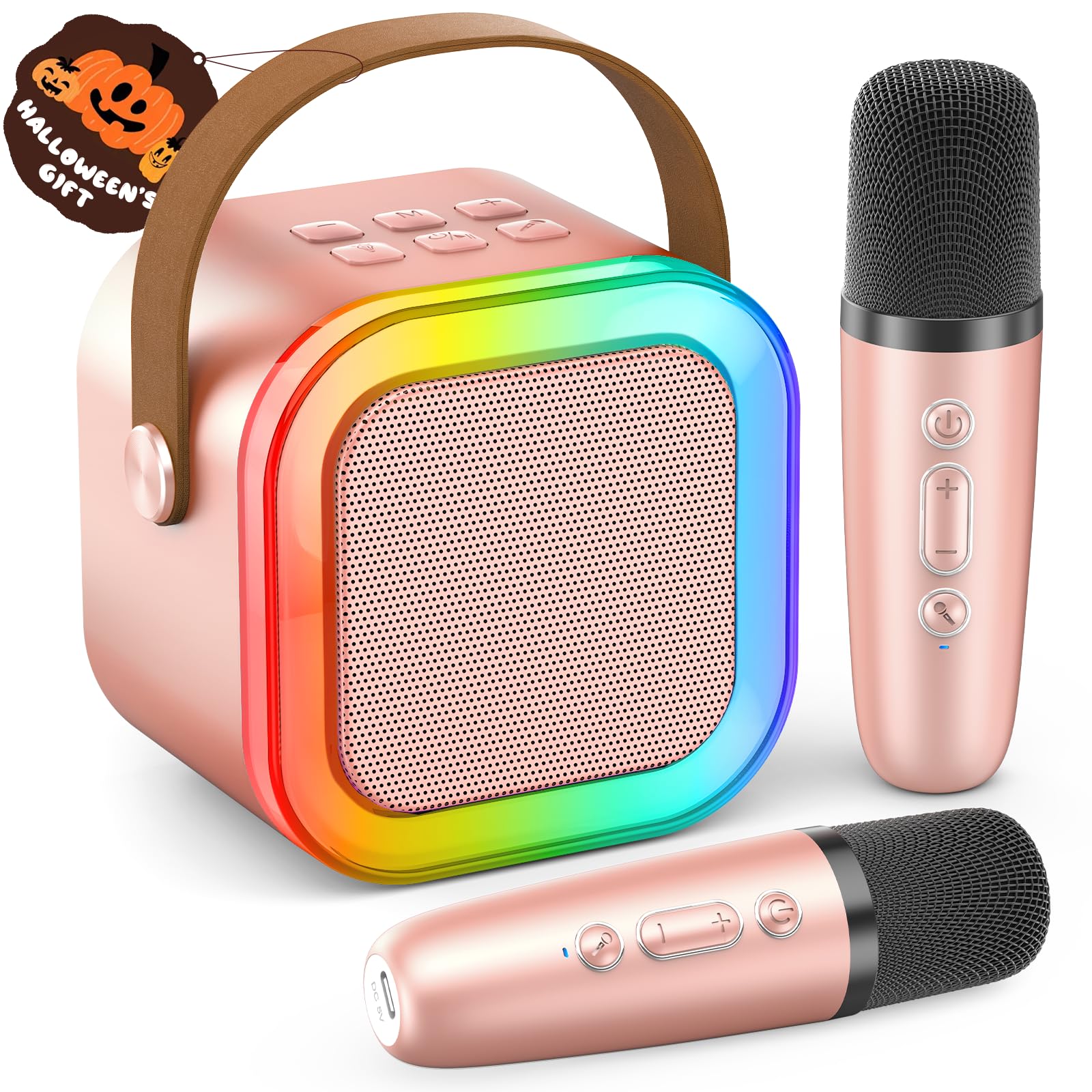 Photo 1 of Mini Karaoke Machine for Kids Adults, Portable Bluetooth Speaker with 2 Wireless Karaoke Microphones,2025 TOP Birthday Gifts Toys for Girls 3, 4, 5, 6, 7, 8+Years Old Toddler Karaoke Player