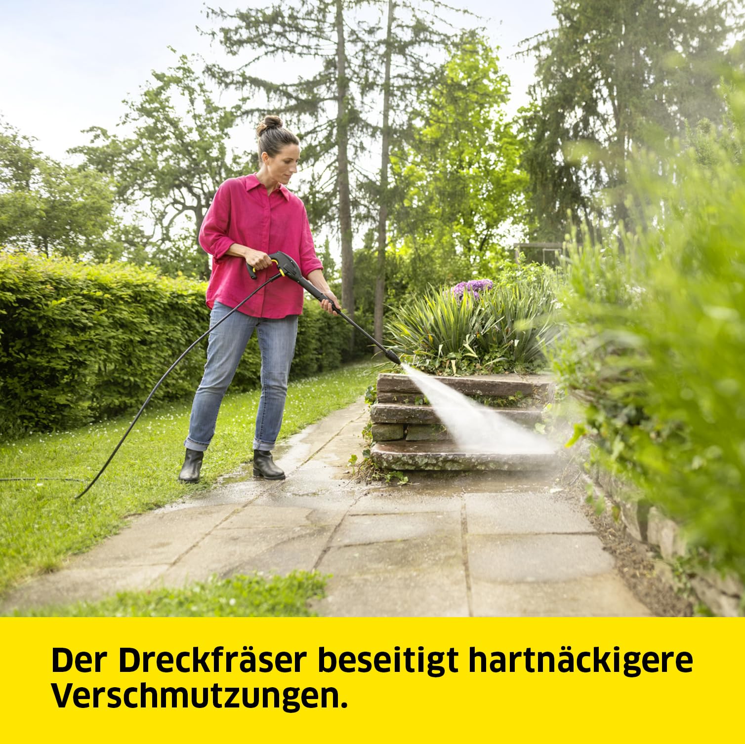Kärcher Hochdruckreiniger K 3 Horizontal Plus, Druck: max. 120 bar, Fördermenge: 380 l/h, Flächenleistung: 25 m²/h, Gewicht: 4,8 kg, Hochdruckschlauch und -Pistole, Dreckfräser, Strahlrohr 3