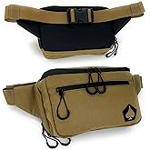 HighSpeedDaddy Tactical Fanny Pack – Waterproof Fanny Belt Bag Pack with Adjustable Waist - 500D Nylon with Quick-Access Pockets - Everyday EDC Pouch for Men & Women - Coyote Brown