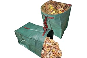 2 Pack Yard Waste Bags, 200 liters Dustpan Shape Lawn & Garden Leaves Bags, Collapsible & Reusable Leaf Container