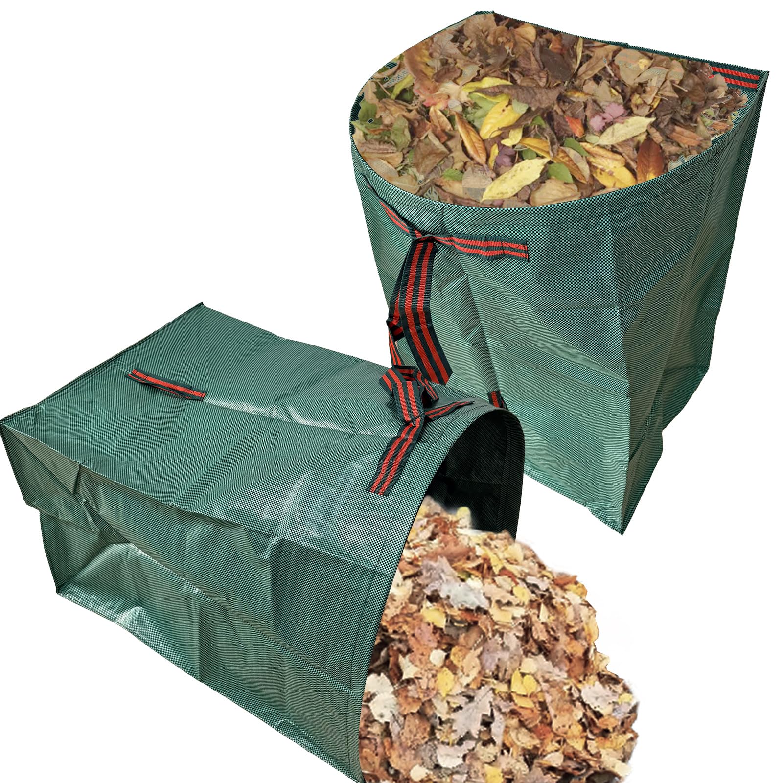 Photo 1 of 2 Pack Yard Waste Bags, 53 Gallon Dustpan Shape Lawn & Garden Leaves Bags, Collapsible & Reusable Leaf Container