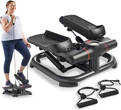 Sunny Health & Fitness 2-in-1 Premium Power Stepper with Resistance Bands